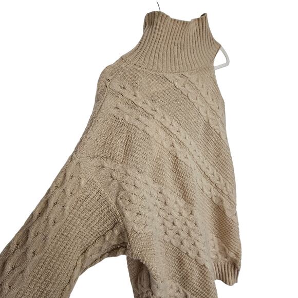 Revolve Line & Dot Bijou Top Cable Knit Sweater Size S One Shoulder ASO Today - Picture 6 of 11